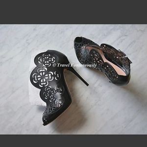 Alexander McQueen Floral Lace Laser Cut Fall Ankle Boots Dress Bootie